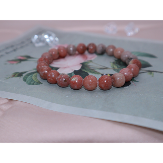 Red Plum Jade Crystal Bracelet - Tranquility